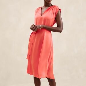 NWT Banana Republic Factory Satin Crepe Midi Dress